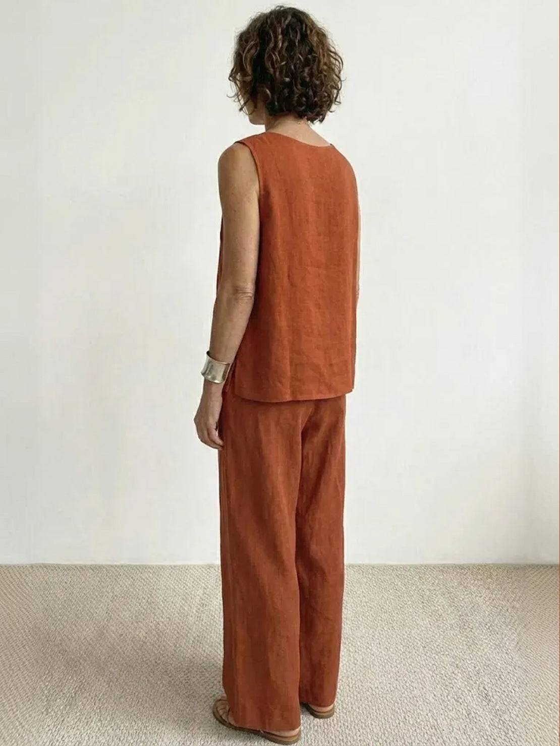 Olivia | Women's Wide-Leg Pants & Sleeveless Tank Top Set