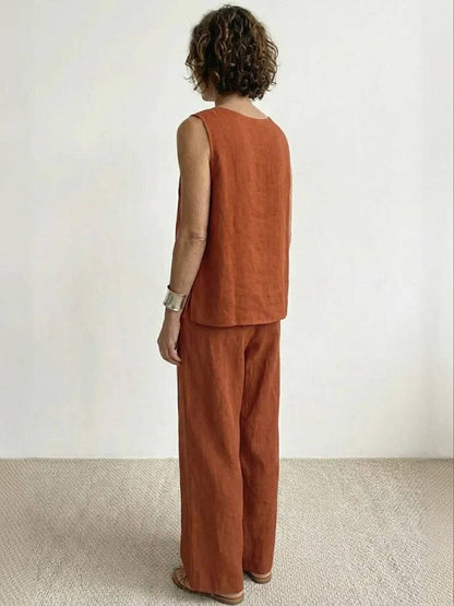 Olivia | Women's Wide-Leg Pants & Sleeveless Tank Top Set
