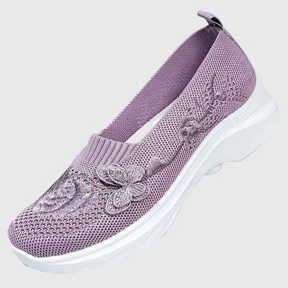 Sharon | Women's Butterfly Embroidered Slip On Sneakers