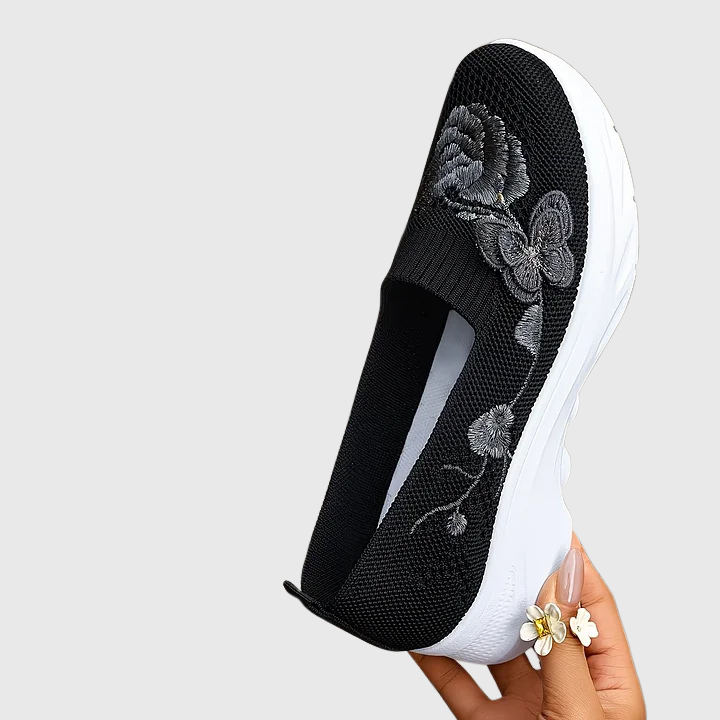 Sharon | Women's Butterfly Embroidered Slip On Sneakers