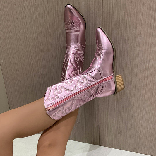 Sydney™ | Elegant Metallic Cowboy Boots