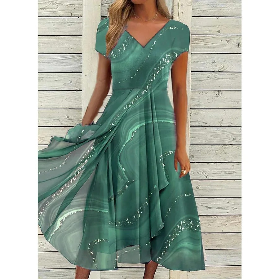Laurence™ | V-neck Midi Dress