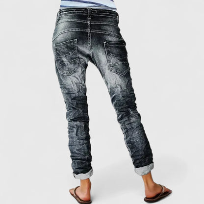 Karoline | Women's Distressed Wide Leg Jeans