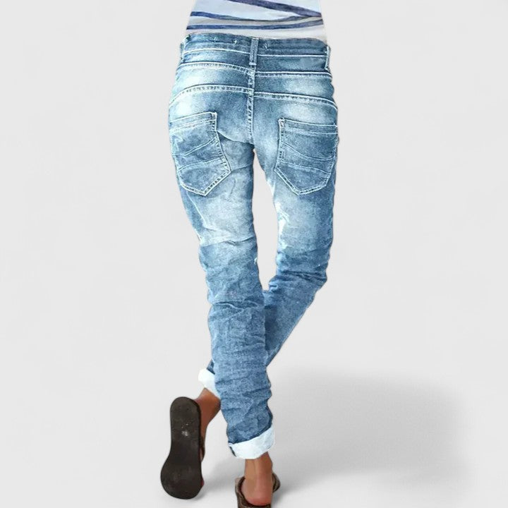 Karoline | Women's Distressed Wide Leg Jeans