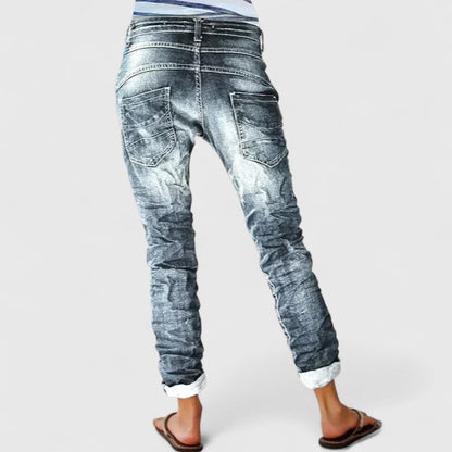 Karoline | Women's Distressed Wide Leg Jeans