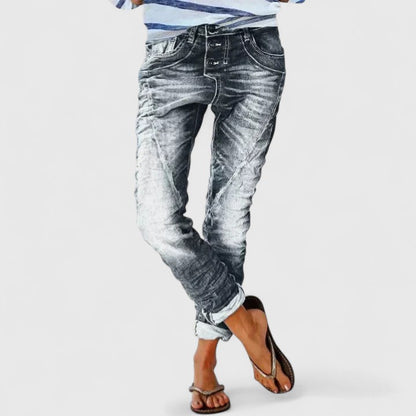 Karoline | Women's Distressed Wide Leg Jeans