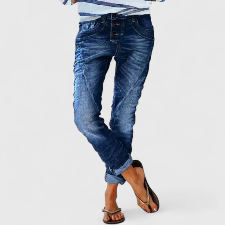 Karoline | Women's Distressed Wide Leg Jeans