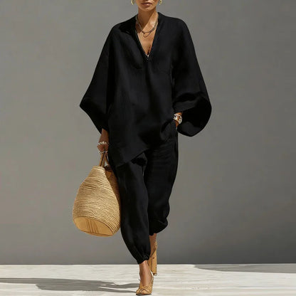 Charlotte | Women's Two Piece Set with Batwing Sleeves
