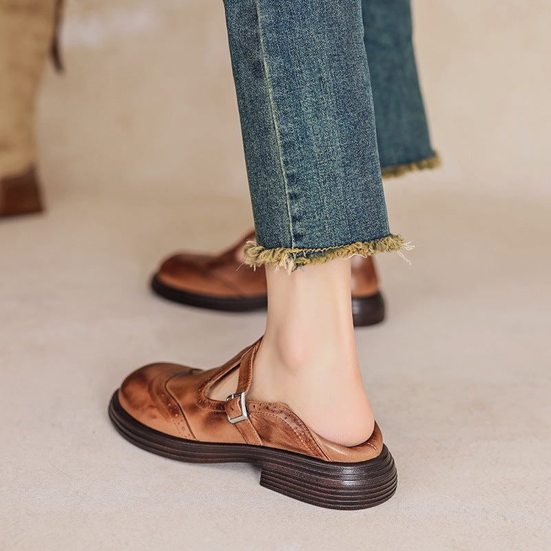 Fleur | Elegant Vegan Leather Mary Jane Sandal