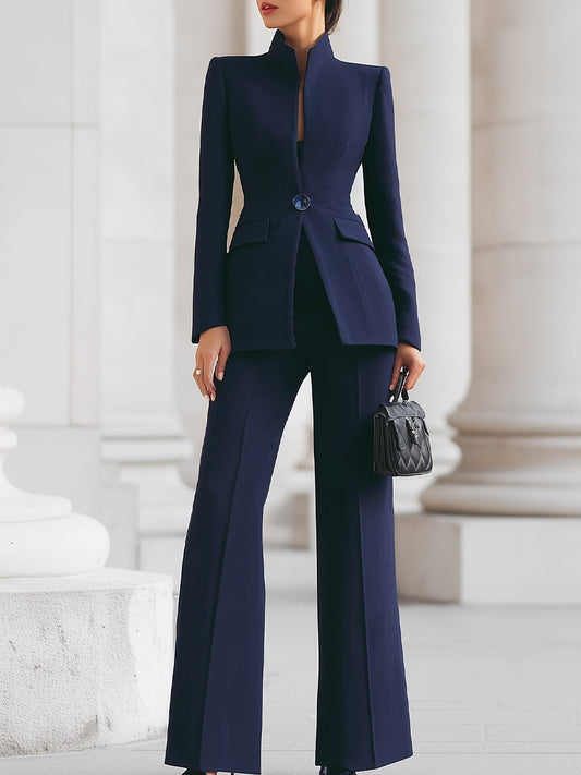 Eleonora2™ | Women's Navy Blazer Pants Set