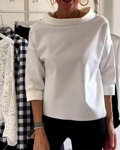 Rita | Women's Bateau Neck 3/4 Sleeve Everyday Top