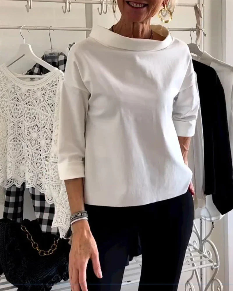Rita | Women's Bateau Neck 3/4 Sleeve Everyday Top