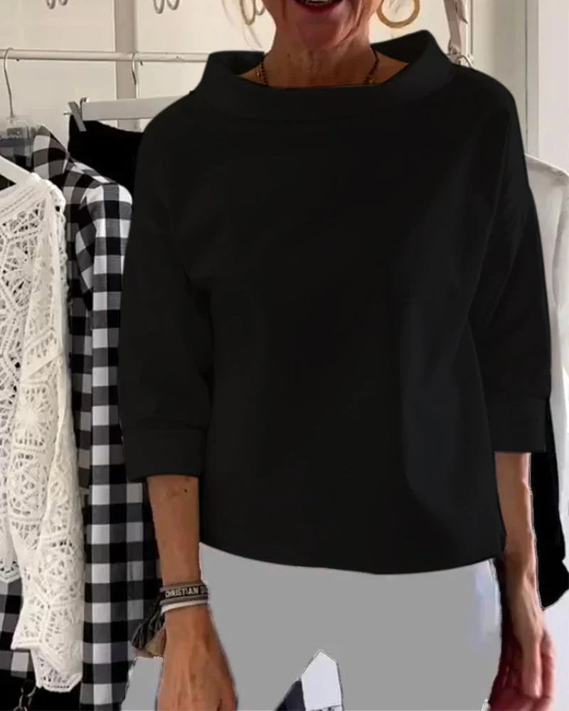 Rita | Women's Bateau Neck 3/4 Sleeve Everyday Top