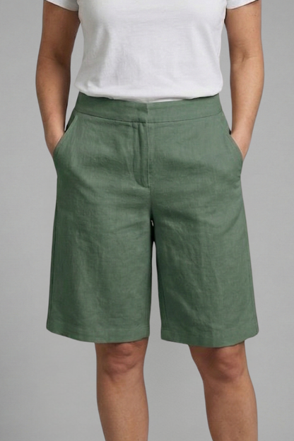 Hana | Women's High Waisted Knee Length Shorts