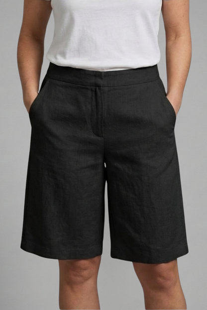 Hana | Women's High Waisted Knee Length Shorts