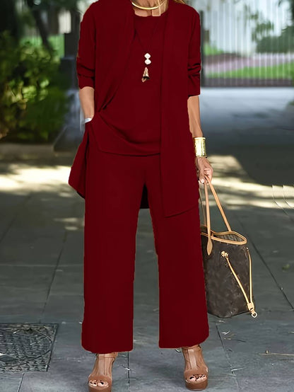 Olivia | Women's 3 Piece Set Long Sleeve Round Neck