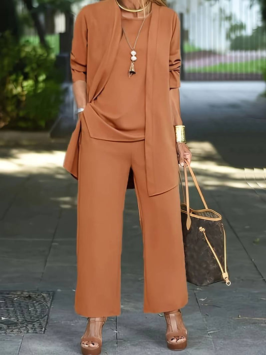 Lucia2™ | Women's Round Neck Long Sleeve 3 Piece Set