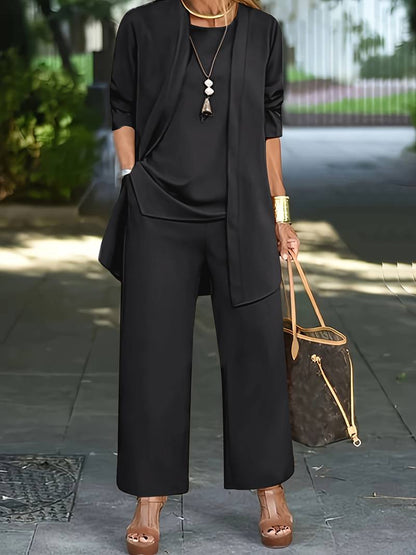 Olivia | Women's 3 Piece Set Long Sleeve Round Neck