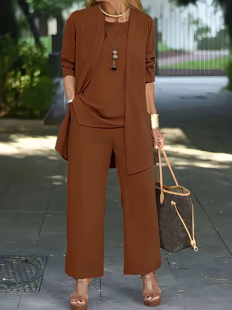 Olivia | Women's 3 Piece Set Long Sleeve Round Neck