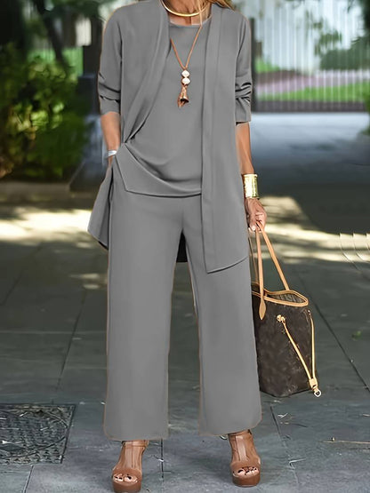 Olivia | Women's 3 Piece Set Long Sleeve Round Neck