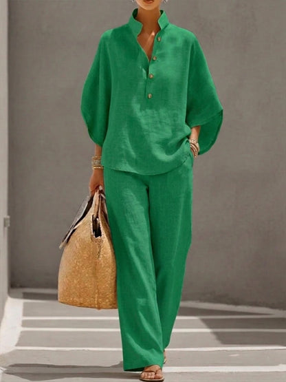 Nadia | Women's Wide Leg Pants & Batwing Top 2 Piece Set