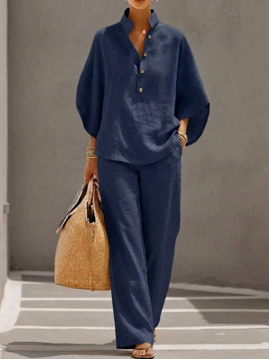 Nadia | Women's Wide Leg Pants & Batwing Top 2 Piece Set