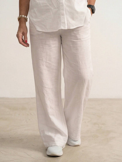 Vivian | Women's Wide-Leg Pants & Casual Button-Down Shirt Set