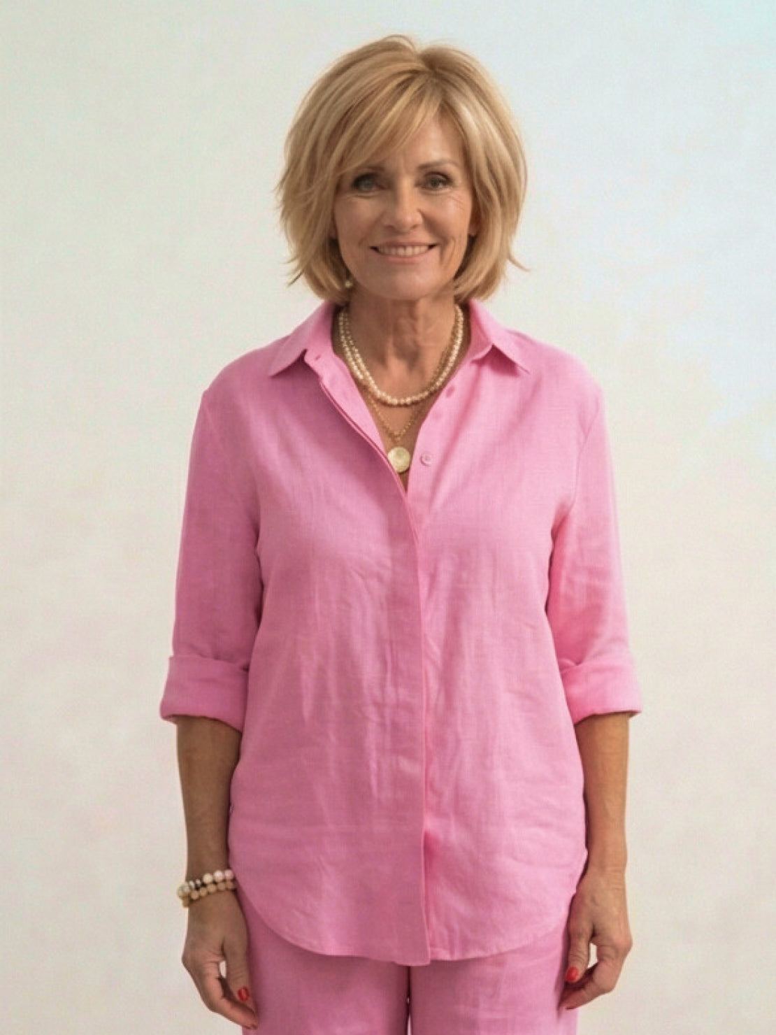Vivian | Women's Wide-Leg Pants & Casual Button-Down Shirt Set