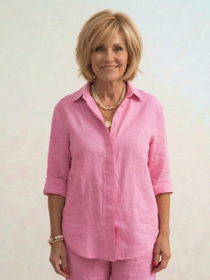 Vivian | Women's Wide-Leg Pants & Casual Button-Down Shirt Set