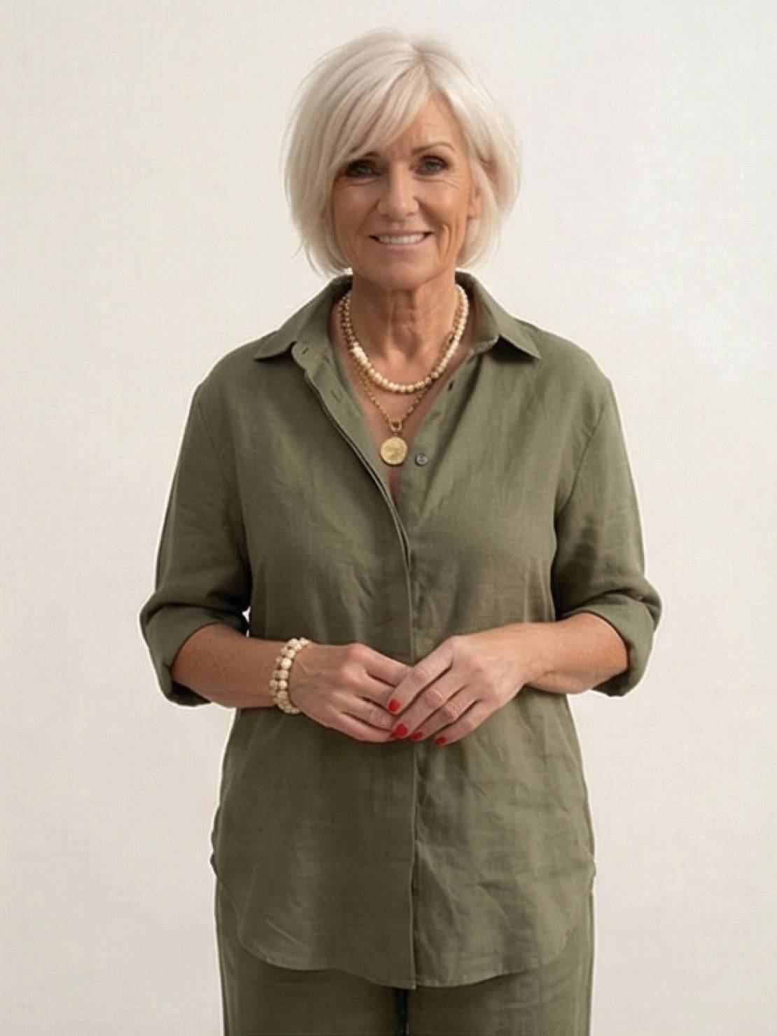 Vivian | Women's Wide-Leg Pants & Casual Button-Down Shirt Set