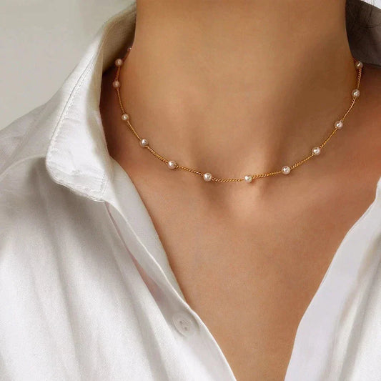 Dorothea™ | Gold Pearl Necklace