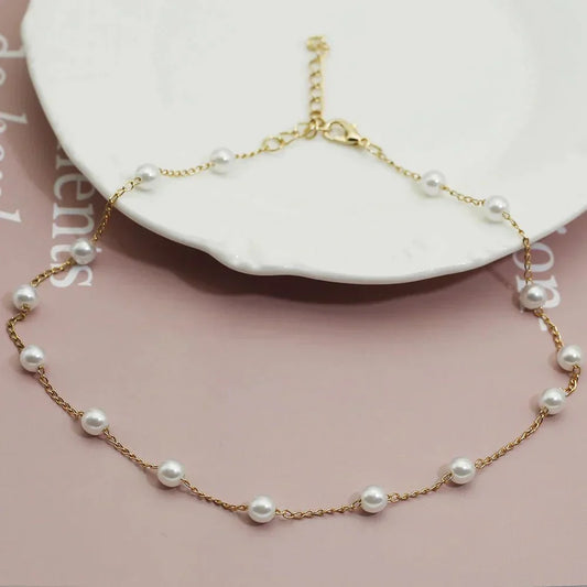 Dorothea™ | Gold Pearl Necklace