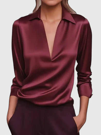 Eugenie | Women's Collared Long Sleeve Blouse
