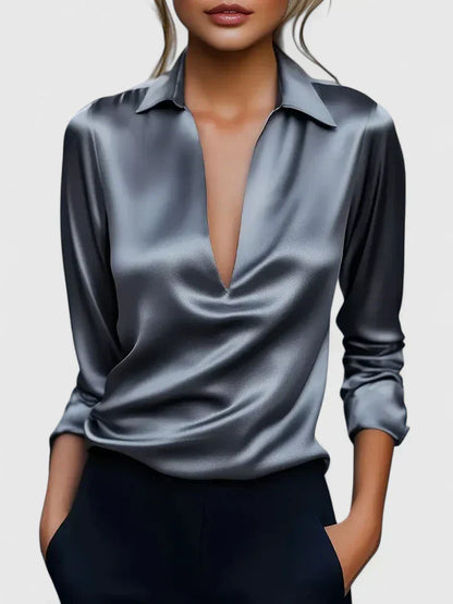 Eugenie | Women's Collared Long Sleeve Blouse