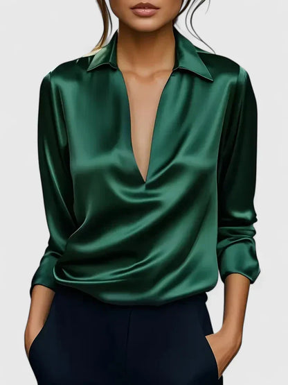 Eugenie | Women's Collared Long Sleeve Blouse