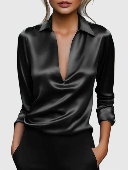 Eugenie | Women's Collared Long Sleeve Blouse