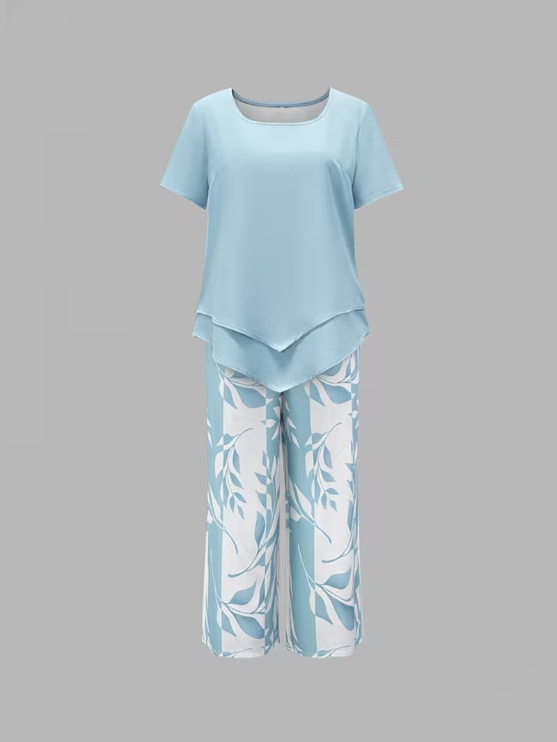 Kate2™ | Women's Leaf Print Two Piece Set