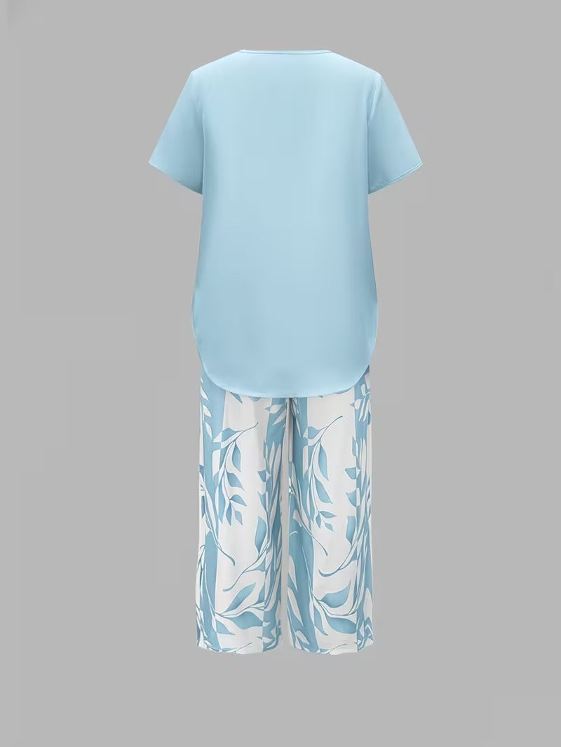 Kate2™ | Women's Leaf Print Two Piece Set