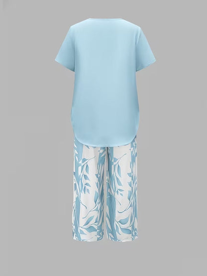 Kate2™ | Women's Leaf Print Two Piece Set
