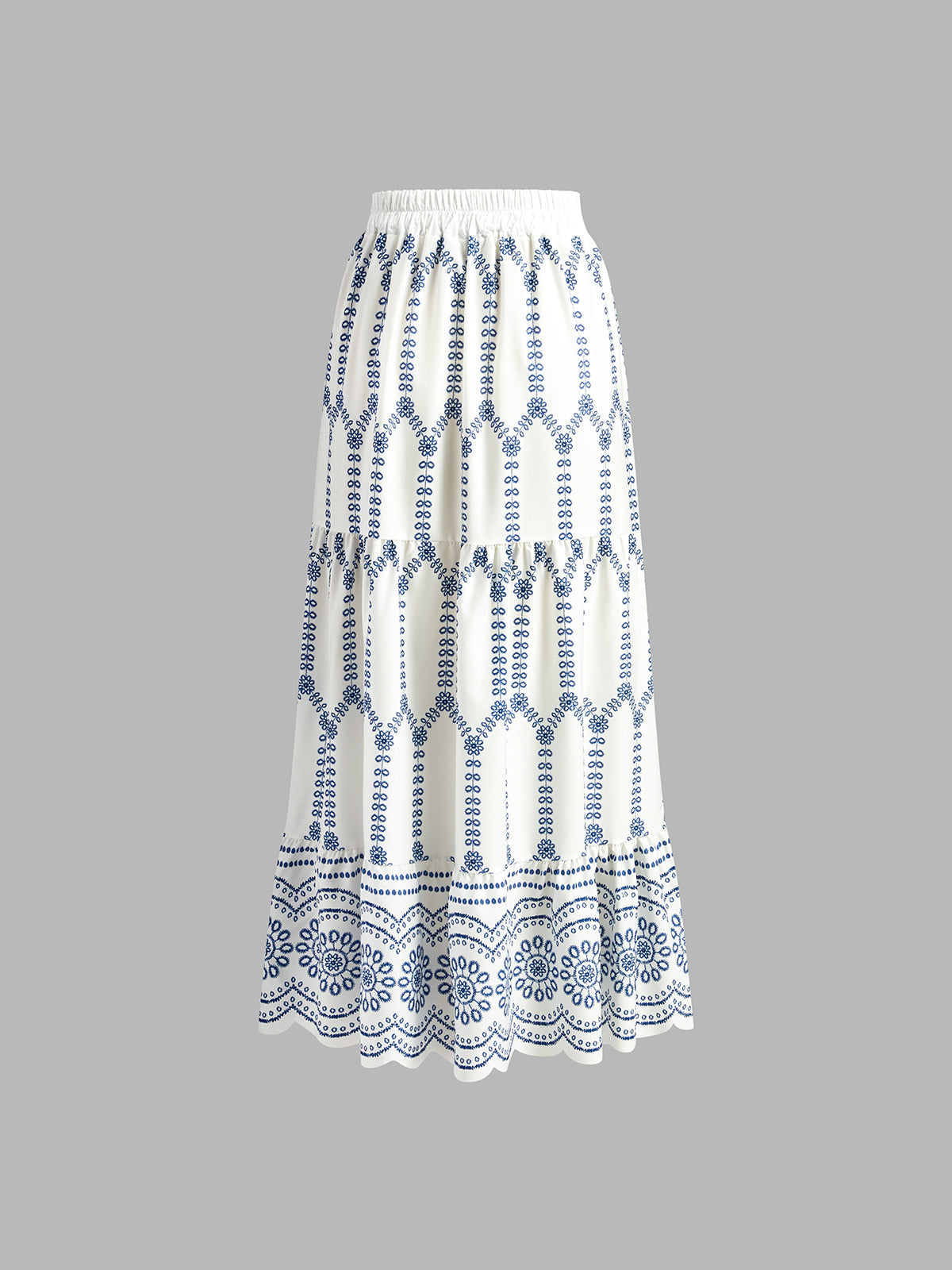 Santorini | Women's Maxi Skirt Co-Ord Set Embroidered Crop Top