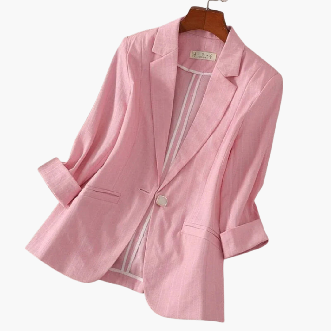 Vale | Women's 3/4 Sleeve Pink Blazer