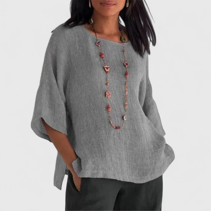 Jacqueline | Women's Round Neck 3/4 Sleeve Blouse