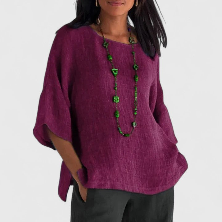 Jacqueline | Women's Round Neck 3/4 Sleeve Blouse