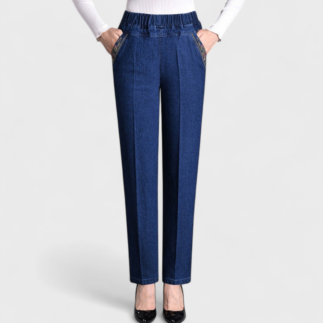 Jennifer2™ | Women's Stretch Jeans with Side Pockets and Elastic Waist