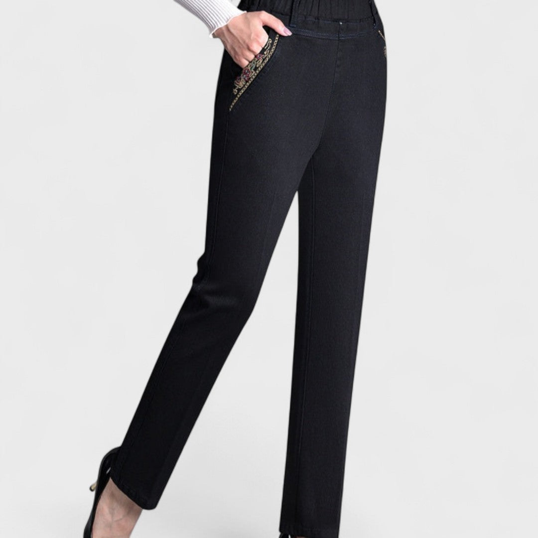 Jennifer2™ | Women's Stretch Jeans with Side Pockets and Elastic Waist