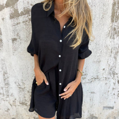 Fiona | Women's Pants & Button-Up Shirt Two-Piece Set
