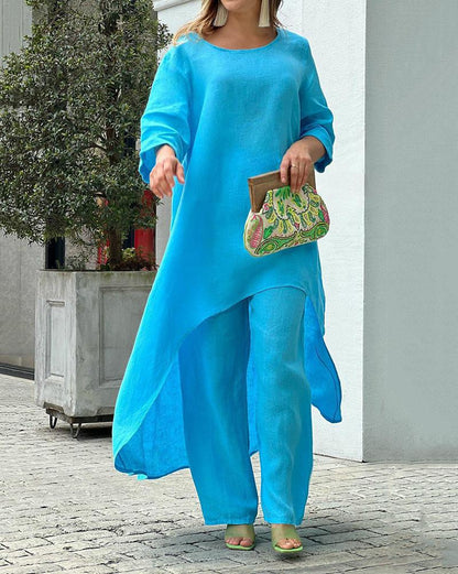 Seraphine | Women's Wide Leg Pants & Longline Tunic Two Piece Set
