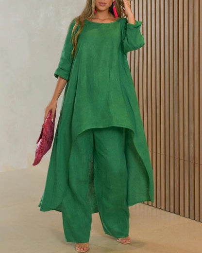 Seraphine | Women's Wide Leg Pants & Longline Tunic Two Piece Set