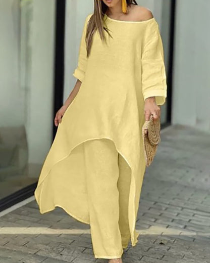 Seraphine | Women's Wide Leg Pants & Longline Tunic Two Piece Set