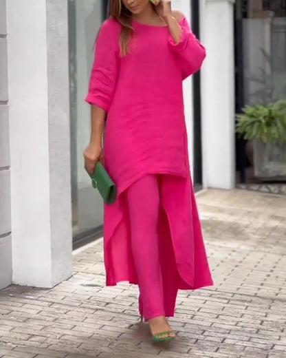 Seraphine | Women's Wide Leg Pants & Longline Tunic Two Piece Set
